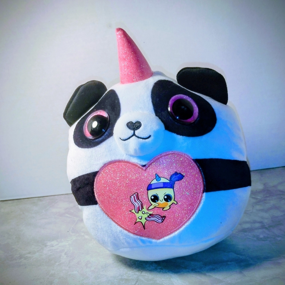 Panda Plush Toy with Pink Accents